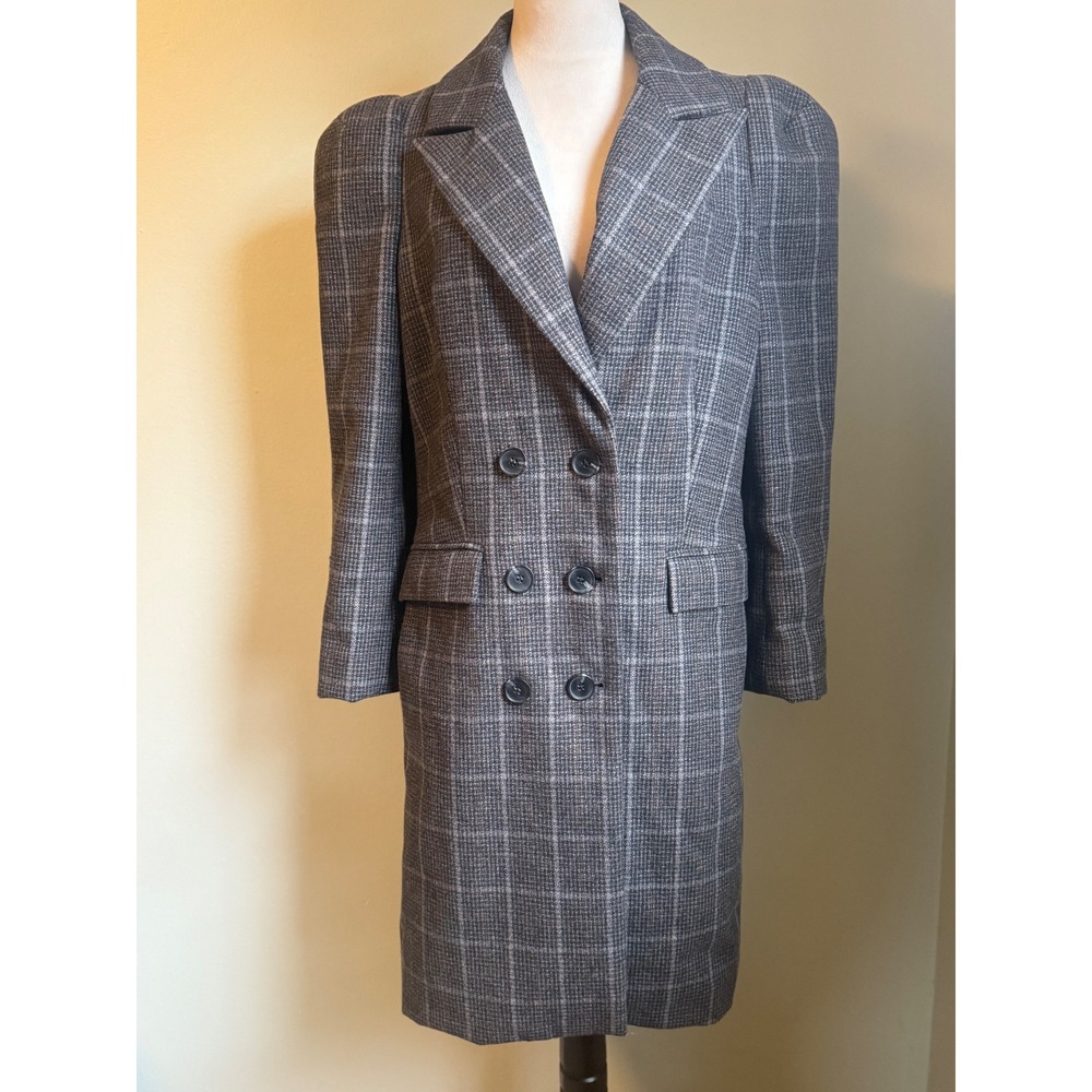ASTR The Label Plaid Double Breasted Blazer jacket coat‎ y2k whimsi boho gray